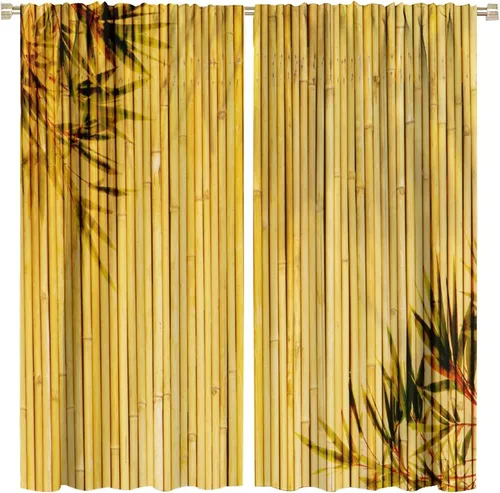 Miniatura 28 de Cortinas de bambú 3D impresas para exteriores, cortinas de bambú natural japonés zen, sala de estar, cocina, bolsillo para barra, cortinas
