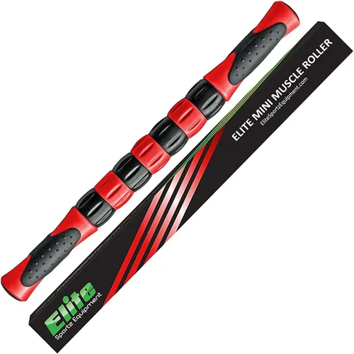 Rodillo de masaje muscular Elite de corredores para el alivio del dolor muscular, músculos tensos de la pierna y calambres. Cinco colores brillantes