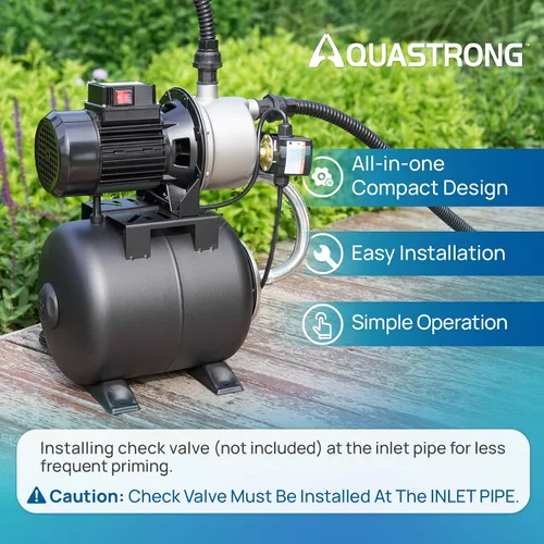 Miniatura 4 de Aquastrong Bomba de jardín de pozo poco profundo de 115 V, acero inoxidable, 1320 GPH, bomba automática de chorro de agua para el hogar, jardín, Nsf