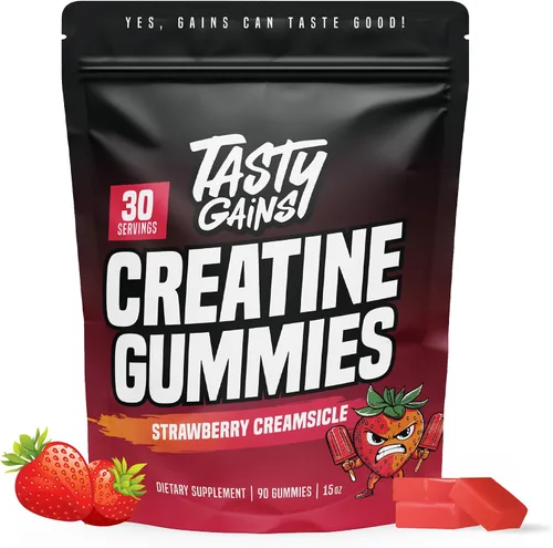 Miniatura 8 de TASTY GAINS Gomitas de Creatina - 90g de Monohidrato de Creatina - Suplementos para Entrenamiento - Construye Músculo y Aumenta la Fuerza