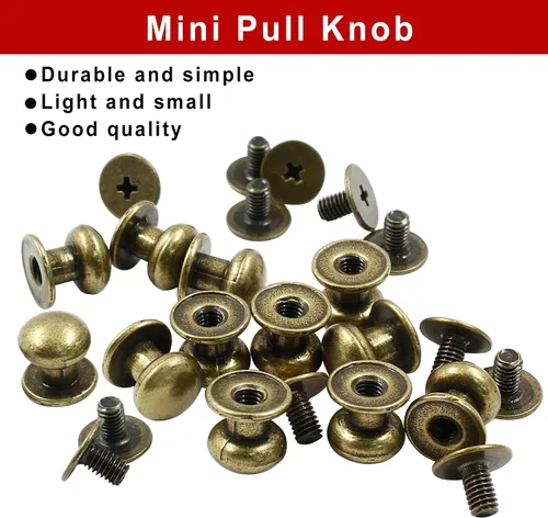 Miniatura 6 de Biaungdo 12 piezas tiradores de cajón mini de 0.31" x 0.39" pulgadas, pomos redondos para gabinete, tiradores para tocador armario cofre cajón cajas
