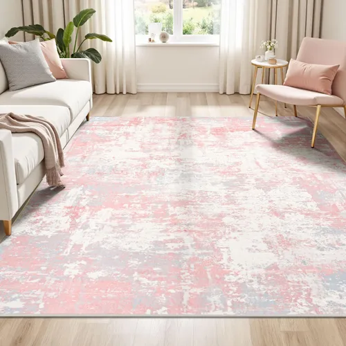 Miniatura 60 de Rugflix Alfombras de área de 8 x 10 pies para sala de estar, alfombra grande lavable, resistente a las manchas, pelo bajo, alfombra oscura moderna