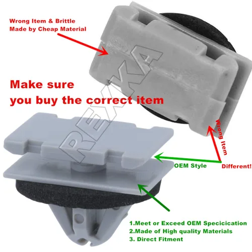 Miniatura 7 de Rexka 10 clips de moldeo de rueda basculante 19352782 68172491AA compatibles con GM Chevrolet GMC Cadillac Jeep Cherokee Compass Grand Cherokee