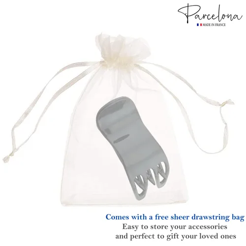 Miniatura 9 de Parcelona French Simply Bear Paw - Pinza para el cabello de yoga de 3 pulgadas, color negro, mediana, para mujeres y niñas, fabricada en Francia