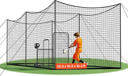 Miniatura 85 de VEVOR Jaula de bateo de béisbol, red profesional de entrenamiento de bateo de béisbol de sóftbol, resistente, resistente, cerrada, de polietileno
