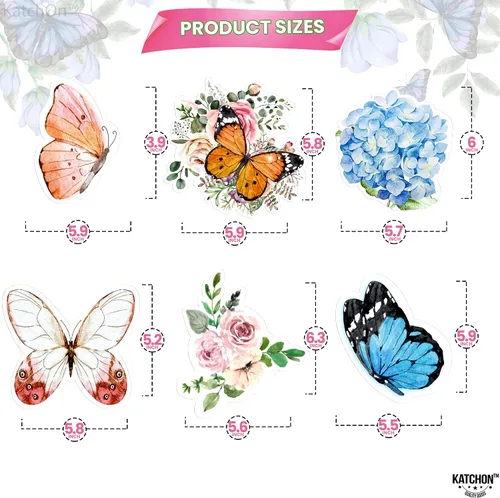 Miniatura 5 de KatchOn, Remolinos colgantes de mariposa tropical, paquete de 30, no se puede hacer tú mismo, remolinos colgantes de mariposa de primavera