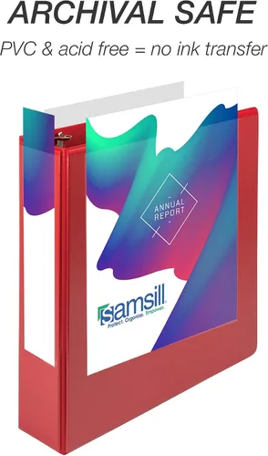 Miniatura 23 de Samsill - Carpeta duradera de 5 pulgadas, fabricada en los Estados Unidos, con anillos en D, transparente y personalizable, color blanco