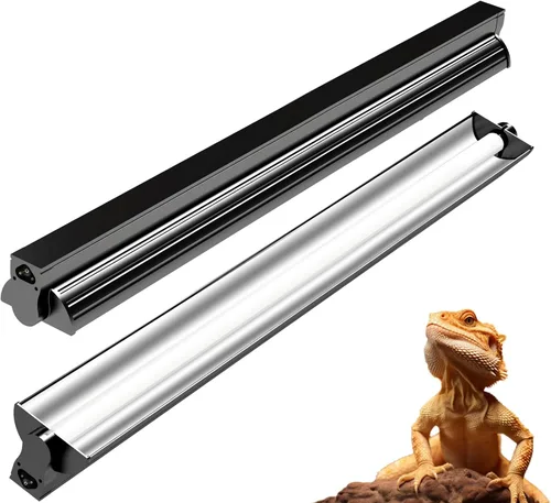 Kit combinado de lámpara de reptil UVB T5 de 24 W - Tubo fluorescente UVB 10.0 para dragones barbudos, lagartos y tortugas - Luz de reptil UVA UVB,