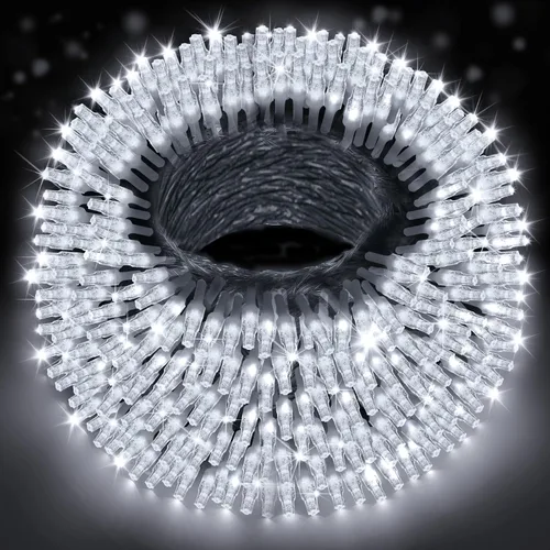 Luces de Hadas para Exteriores Impermeables, Luces de Cadena Enchufables F8 Mejoradas con 8 Modos Temporizador, 98 Pies 200 LED Centelleantes para