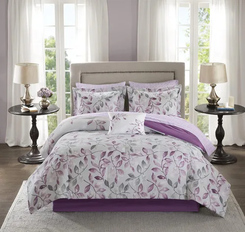 Miniatura 8 de Madison Park Essentials Cómodo edredón de cama en una bolsa con juego completo de sábanas de algodón - Diseño floral moderno para todas