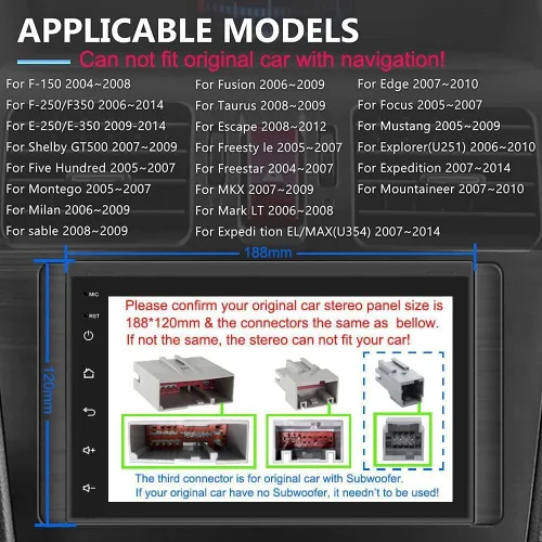Miniatura 3 de Radio de coche Android para Ford F150/F250/F350 2004-2014 con Apple Carplay Android Auto, pantalla táctil de 7 pulgadas para actualización estéreo