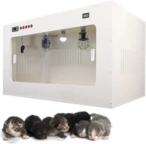Caja de incubadora de mascotas, incubadora de cachorros, caja de incubadora de mascotas, gran criador de mascotas con calefacción, caja inteligente
