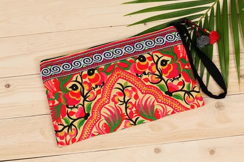 Miniatura 2 de changnoi Bolsa de mano hecha a mano, bolsa de cosméticos bordada Hmong Tribes