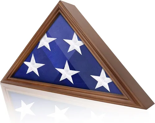 Miniatura 14 de ASmileIndeep Vitrina de bandera – Caja de sombra de bandera fúnebre y militar de 5' x 9.5' con vidrio templado HD y montaje en pared, marco
