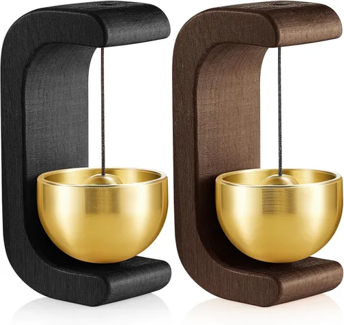 Miniatura 16 de Zonon 2 Piezas Campanillas de Viento Magnéticas de Madera Decoración de Timbre de Puerta Campana de Comerciantes para Apertura de Puerta Forma de C