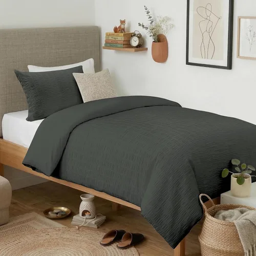 Miniatura 25 de Cozyide Beige Queen Duvet Cover Set, 3 Pieces Soft Seersucker Queen Size Duvet Cover with Zipper Closure and Corner Ties, 90"x90" Duvet Cover with 2