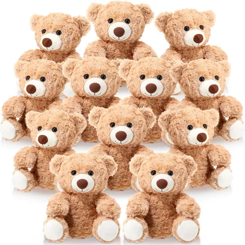 Jenaai 8 piezas de osos a granel de 10 pulgadas, decoración de baby shower, juguetes de peluche pequeños, regalos para niñas, niños, escuela, aula,