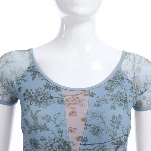 Miniatura 3 de AFAVOM Leotardos de ballet para mujeres adultas con estampado de flores de mariposa sin espalda, leotardos de gimnasia con brasier y prácticas