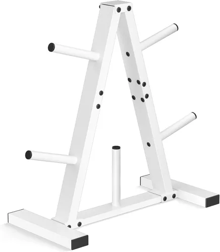 Miniatura 10 de Estante para platos de peso, árbol de pesas, soporte de almacenamiento para gimnasio en casa, soporta 300 libras 1 pulgada negro