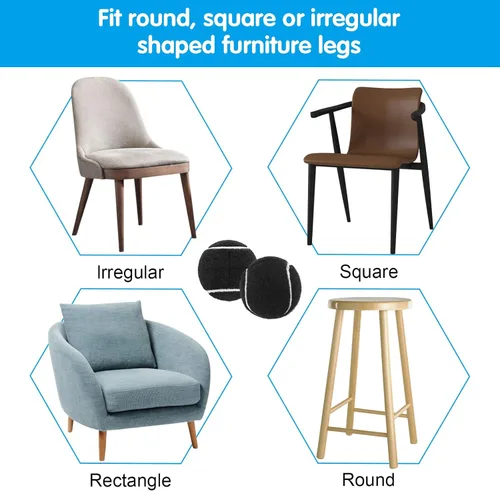 Miniatura 4 de 35 pelotas de tenis precortadas a granel para patas de muebles, fundas de pies de silla, pelotas de protección para el suelo, cubiertas para patas