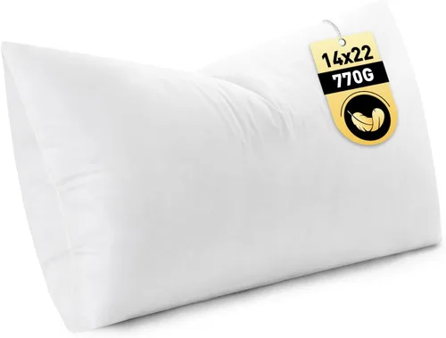 Miniatura 17 de MIULEE - Relleno de almohada de 12x16 pulgadas con plumas y plumón, almohada esponjosa y cómoda con tela de algodón para cama, sofá y sillón