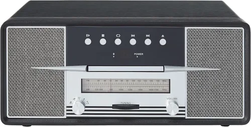 Miniatura 7 de Crosley CR7016A-BK Rhapsody - Tocadiscos de vinilo 7 en 1 con Bluetooth, 3 velocidades, reproductor de CD, radio AM/FM, color negro