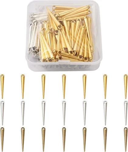 Miniatura 8 de 150 dijes de cuentas con forma de espiga, estilo tibetano, forma de cono de bala larga, para manualidades, collares, aretes, joyería