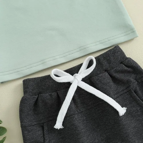 Miniatura 34 de Conjunto de camiseta de manga corta para bebé niño y niña, camiseta de manga corta, pantalones cortos casuales, ropa para recién nacidos, 6, 12, 18