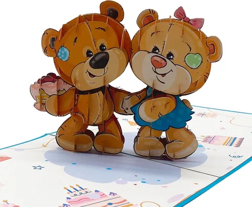 Miniatura 15 de Tarjeta desplegable de feliz cumpleaños Tarjeta de felicitación de cumpleaños con globos emergentes 3D para niños, adultos, familiares y amigos, 5
