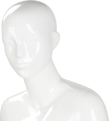 Miniatura 8 de SSWBasics Maniquí de cuerpo completo femenino de fibra de vidrio blanco brillante, maniquí femenino de cuerpo completo de 5 pies 10 pulgadas