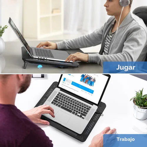 Miniatura 7 de TECKNET Almohadilla de enfriamiento para laptop, portátil, delgada, silenciosa, alimentada por USB, enfriador de almohadilla de enfriamiento con 3