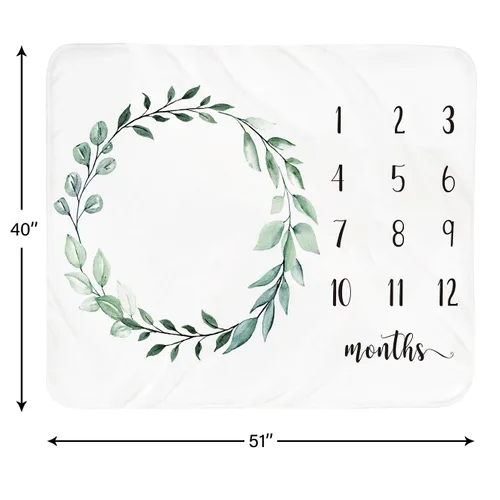 Miniatura 2 de Manta mensual de hitos para bebé, manta de mes recién nacido, unisex, neutra, regalo personalizado para ducha, decoración de habitación del bebé