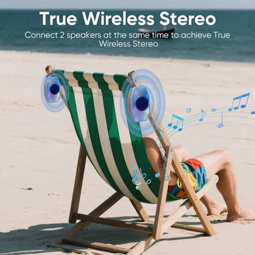Miniatura 5 de Altavoz Bluetooth portátil, voces claras de volumen fuerte, emparejamiento TWS, Bluetooth 5.3, TF/USB, control de botón fácil, altavoz compacto al