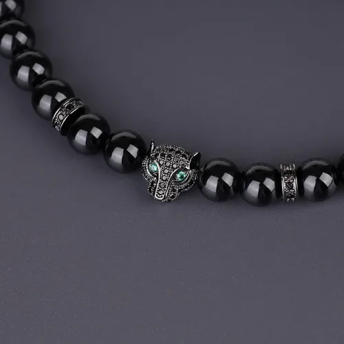 Miniatura 5 de COAI - Pulsera semipreciosa de leopardo para hombre y mujer