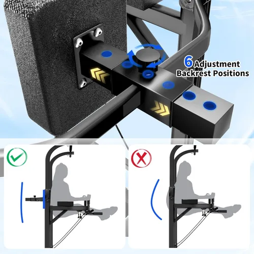 Miniatura 2 de Pull Up Tower Dip Station, Adjustable Free Standing Pull Up Bar, Multi-Function Power Tower for Home Gym Workout and Strength Training