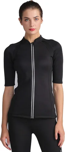 Camisa de sauna para mujer, sudadera de neopreno para adelgazar, moldeador de cintura, neopreno, camisa de sauna con cremallera