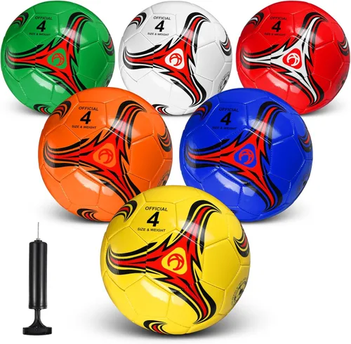 Deekin Balón de fútbol a granel con bomba de tamaño 5/4/3 para interior y exterior, práctica deportiva, competición, accesorios de entrenamiento