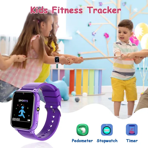 Miniatura 3 de Goodatech Reloj inteligente de 1.69 pulgadas para niños de 4 a 12 años, 26 juegos de rompecabezas, cámara HD, reproductor de música de video