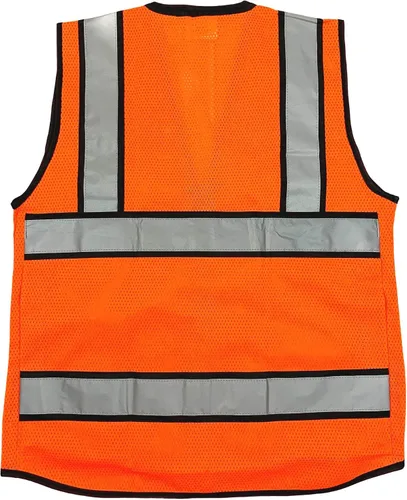 Miniatura 4 de (B Chaleco de seguridad para ingeniero, seguridad reflectante de alta visibilidad, chaleco de malla con cremallera y bolsillos