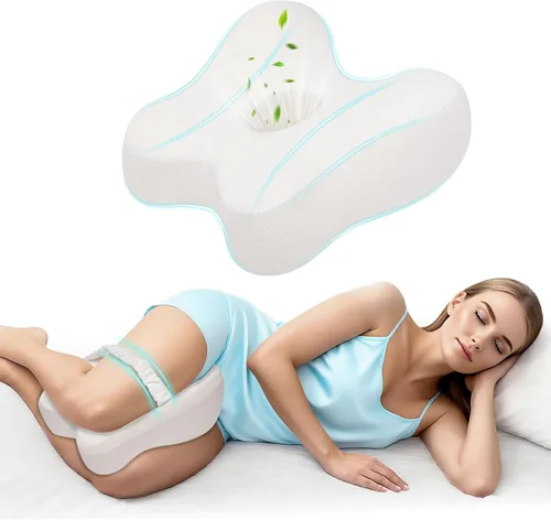 Miniatura 7 de Almohada de espuma viscoelástica para piernas para personas que duermen de lado, almohada para aliviar el dolor de ciática con diseño ergonómico