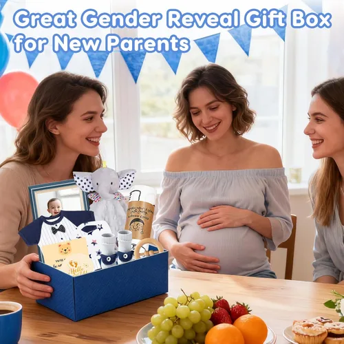 Miniatura 8 de Cesta de regalo para bebés para niñas y niños recién nacidos, set de regalo de baby shower para niños, artículos esenciales para bebés recién