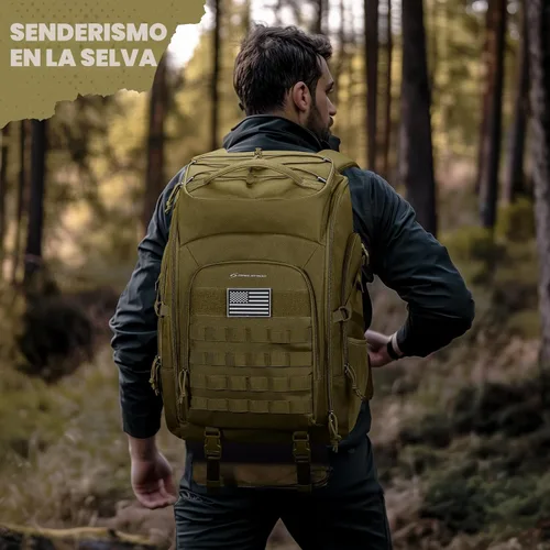 Miniatura 6 de Maelstrom Mochila táctica para hombre, resistente al agua, mochila militar de 40 L, para senderismo, campamento, gimnasio con sistema Molle, 15,6