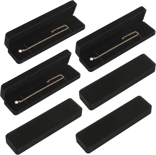 LETURE 6 cajas de regalo de joyería de terciopelo para collares, colgantes, pulseras, anillos, aretes, vitrina de almacenamiento de joyas para