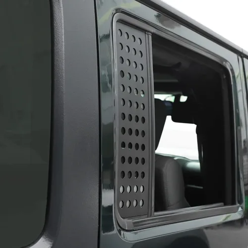 Miniatura 7 de Hoolcar Adhesivos para ventana de puerta trasera, cubierta de panel de vidrio de aleación de aluminio para Jeep Wrangler JKU 2007-2017, 4 puertas