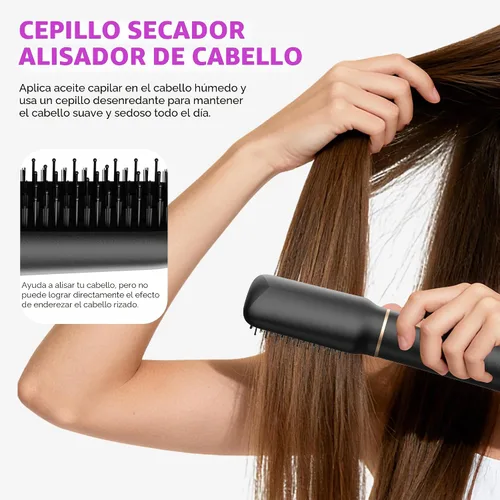 Miniatura 6 de UKliss Cepillo para peinar y secador de pelo 5 en 1, cepillo secador de pelo desmontable mejorado con iones negativos, envoltura rizadora de aire