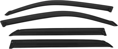 IKON MOTORSPORTS - Visera de ventana compatible con Toyota Sequoia 2001-2007, estilo delgado, acrílico, teñido de humo, 4 unidades, protección