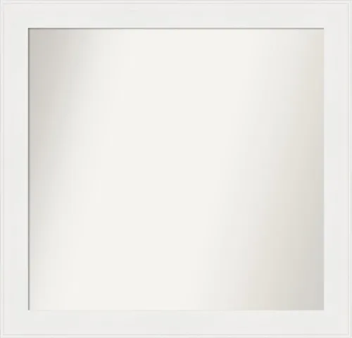 Miniatura 441 de Amanti Art Espejo de baño blanco para sobre el fregadero, 24 x 24 pulgadas, hecho a medida, espejo de tocador cuadrado blanco estrecho, marco