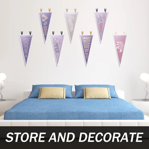 Miniatura 2 de Gueevin 5 soportes para banderines para banderines de 12 x 30 pulgadas, marco de bandera de plástico rígido transparente para mostrar carteles