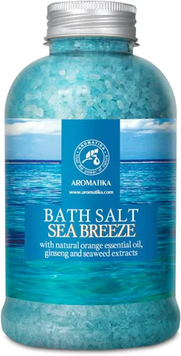 Bath Salt Sea Breeze de 21.16 onzas con aceites esenciales naturales, naranja, ginseng y algas marinas, lo mejor para un buen sueño, relajante,