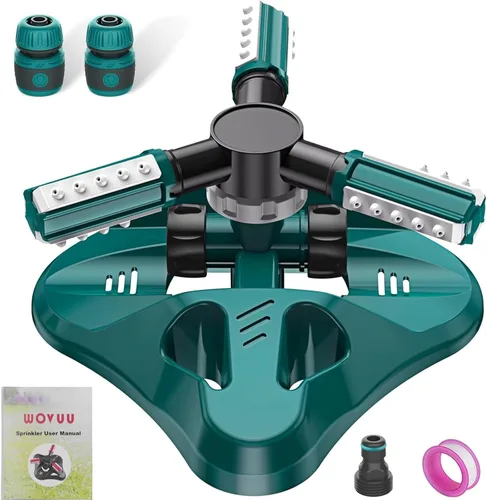 Miniatura 8 de Aspersor de césped, sistema de riego automático mejorado de 360 grados para jardín y césped, paquete de 2 rociadores de manguera de jardín azul